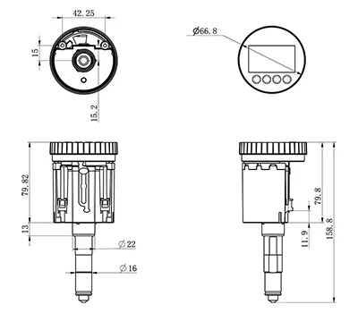 Схема габаритов устройства