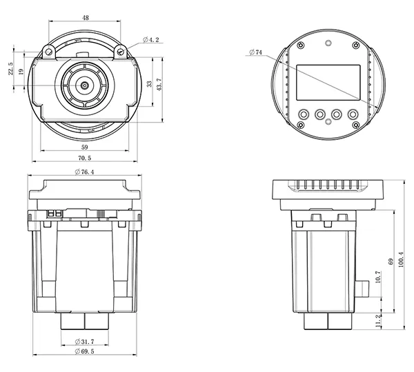 Схема габаритов устройства